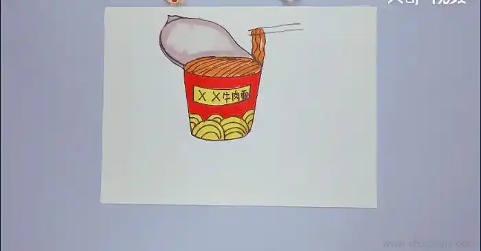 方便面儿童画怎么画方便面简笔画图片