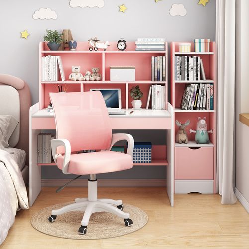 儿童学习桌家用多功能写字桌简约现代经济型书桌书柜一体升降桌椅