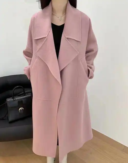 过年战袍豆沙粉温柔又优雅的气质大衣
