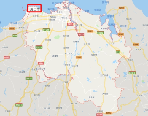 海南省海口市的地图