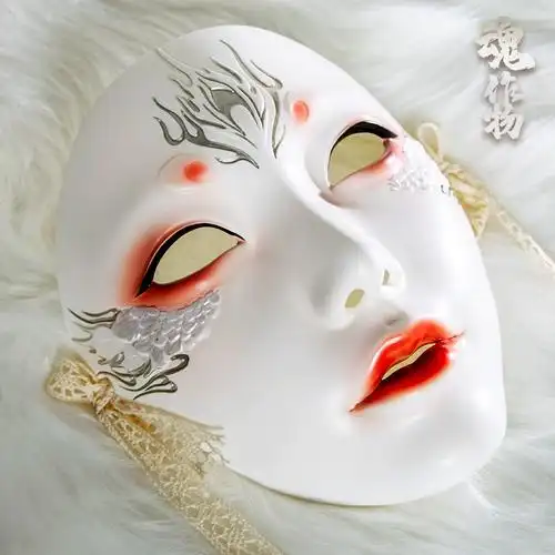 魂作物古风面具全脸女成人凤凰汉服cos古装道具舞会情调脸谱面罩