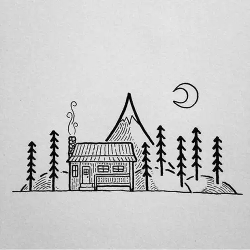 黑白 简单来着微博插画师:david rollyn