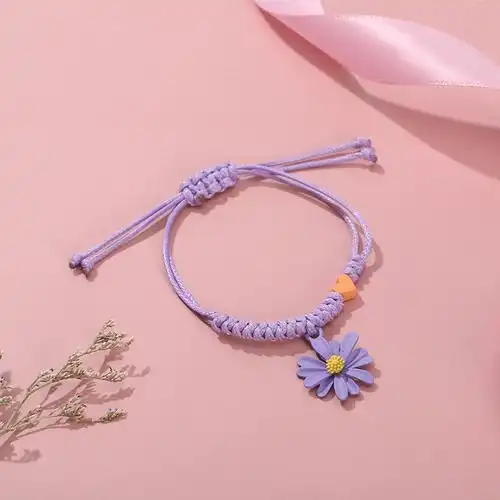 ins网红同款潮牌小雏菊手链闺蜜小清新手工编织手绳学生情侣森系