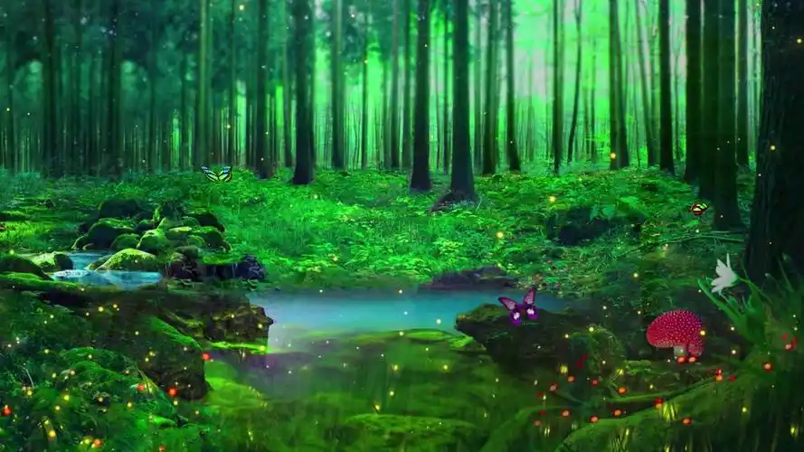 绿色唯美森林led舞台背景视频