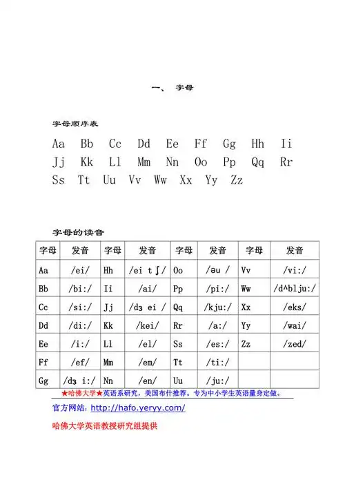小学英语音标学习新课标