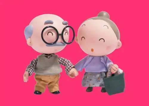 夕阳红老人简笔画