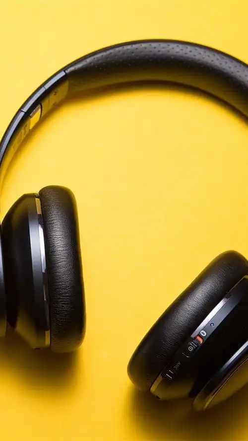 耳机,黄色背景 4k