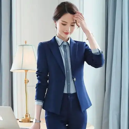 yr6002职业装女西装套装女工作服秋冬时尚ol白领小西服正装面试