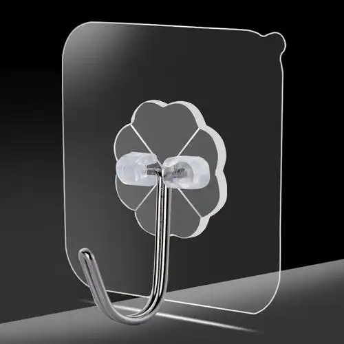 免打孔透明无痕粘钩魔力贴挂钩透明款透明花挂钩多用强力无痕挂钩