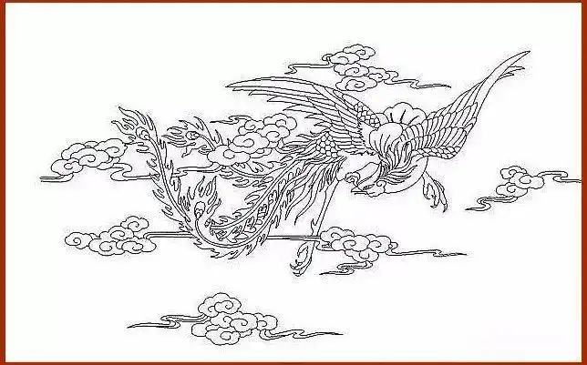 书画联盟丨优美的凤凰白描线稿