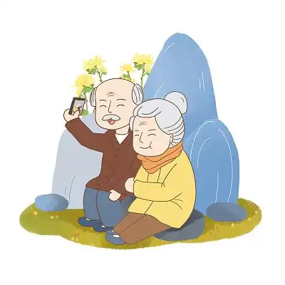 png素材传统节日重阳节老人旅游重阳旅游元素