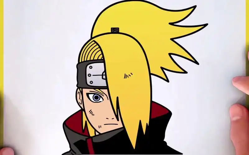 【简笔画】教你一步一步画火影忍者迪达拉~超级简单的绘画,一看就会!