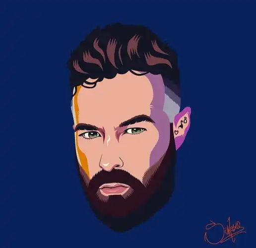 欧美发型师形象插画