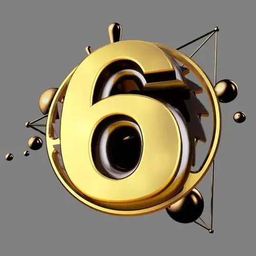 大气黑金风立体炫酷倒计时数字6