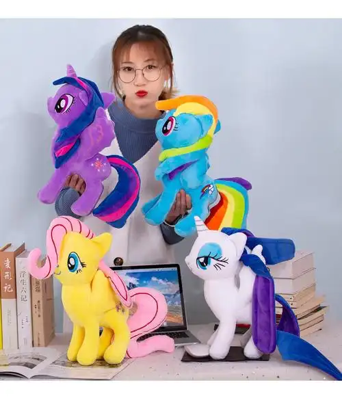 创意彩虹小马毛绒玩具宝丽彩虹马毛绒公仔玩偶儿童礼物卡通动漫