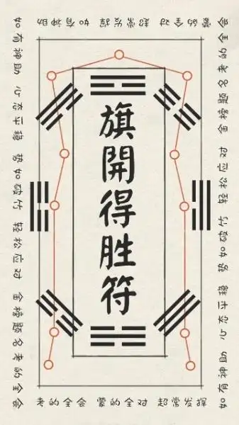 高考祈福旗开得胜手机海报手机海报时尚新年祈愿符抽签手机海报手机