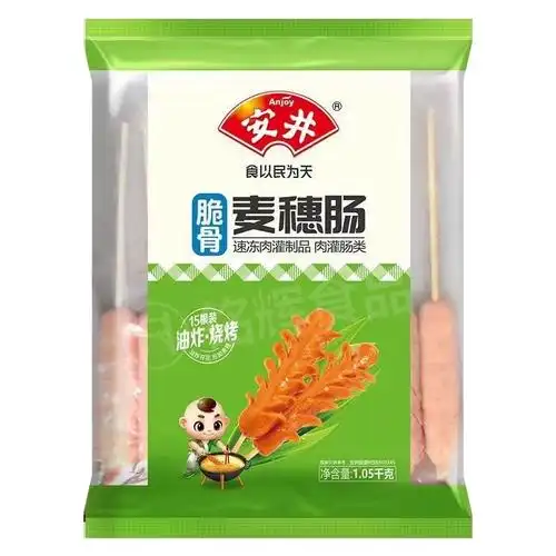 安井脆骨麦穗肠1.05kg 烧烤肠热狗香肠肉肠油炸小吃半成品 - 备货网