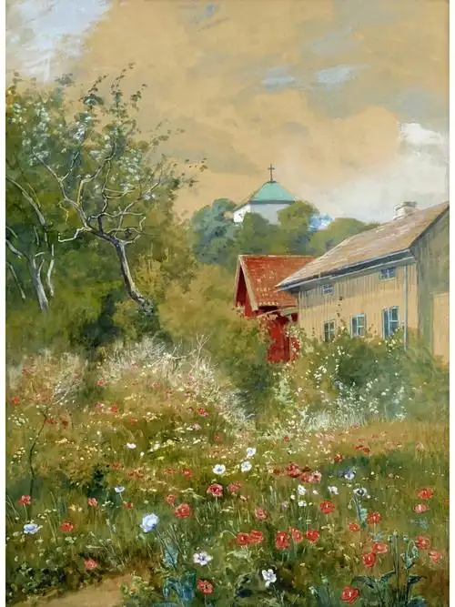 水彩风景绘画瑞典画家加德尔埃里克森