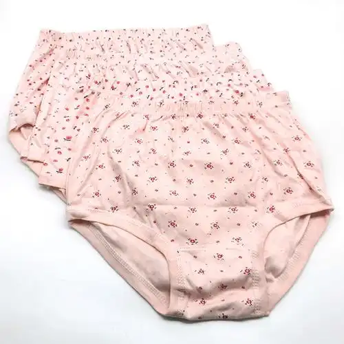 中老年纯棉女士内裤三角内裤高腰印花妈妈短裤裤头地摊货源大码