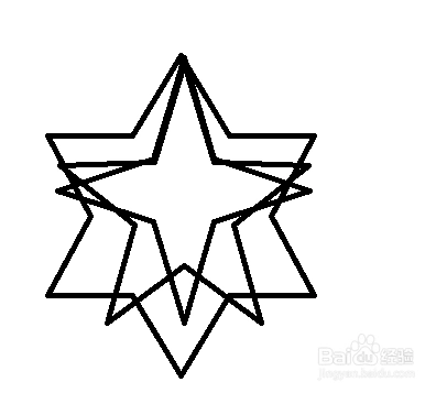 2 使用星形画一个 五角星. 3 再画一个四角星 重合上去.