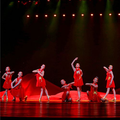 儿童舞蹈演出服灯火里的中国舞蹈服红领巾合唱服小学生红歌比赛服
