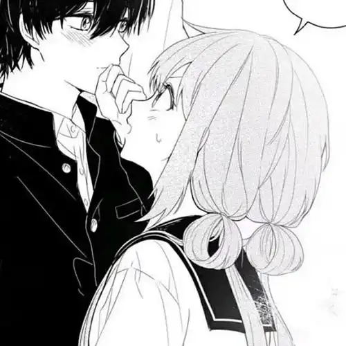 情侣头像:0724黑白系动漫情侣头像