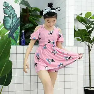 儿童泳衣女孩中大童泳衣女大童10-15大码胖童女宝宝公主分体泳装