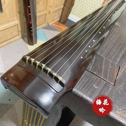 古琴演奏级别绿绮式老杉木纯手工生漆初学者成人专业红木配件精制