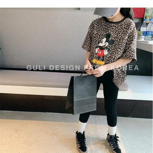 韩版童装2021春夏新款女童洋气百搭短袖韩版时髦儿童套头t恤潮