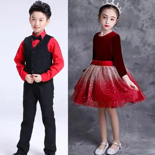 元旦儿童合唱服中小学生大合唱团男女童诗歌朗诵比赛演出服装秋冬