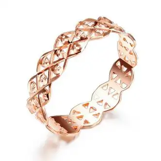 千梨开老凤凰 18k金戒指女 黄金玫瑰金戒指 镂空小清新戒子老凤凰首饰