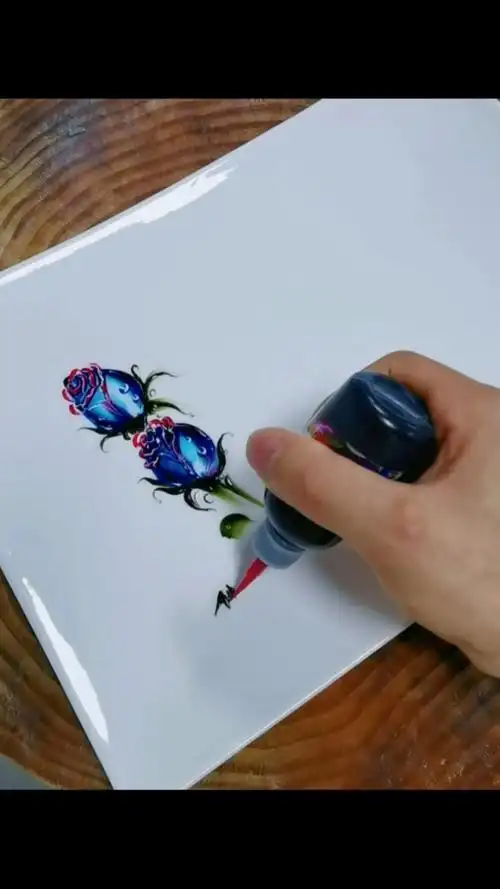 果酱画教程,玫瑰花画法简单实用系列