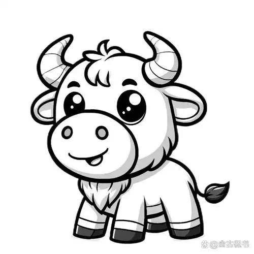 🌟 这只牛牛,它的线条简洁,轮廓分明,简直是简笔画的典范.