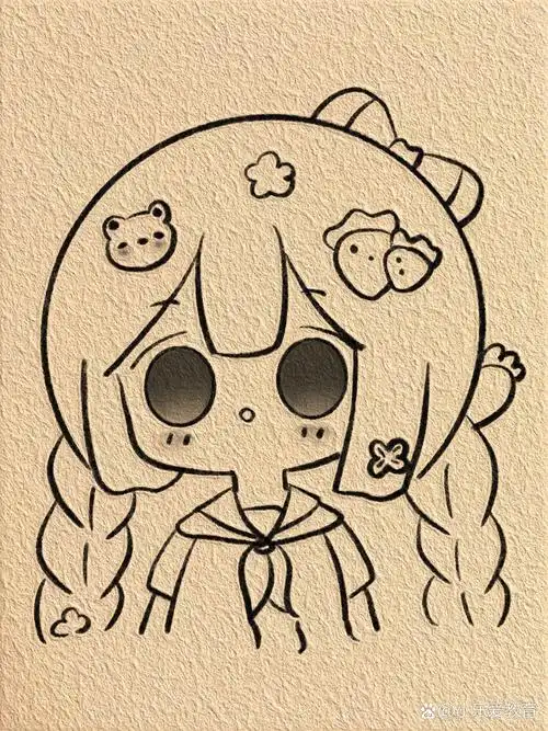 0基础教你画可爱小女孩 超简单的简笔画小女孩哦97 大家快拿起小本