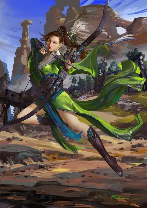 【人物原画】弓箭手角色设定-日韩精品-微元素element3ds - powered