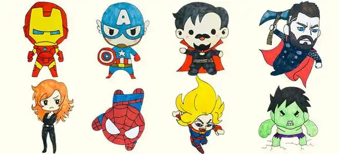 漫威英雄所有英雄简笔画