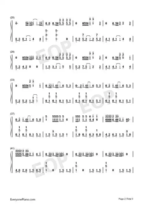 sunflower-蜘蛛侠平行宇宙插曲双手简谱预览2