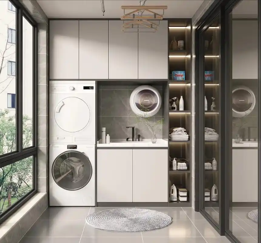 五种阳台洗衣机柜设计