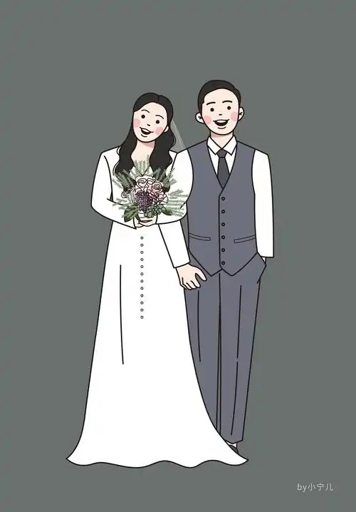 卡通婚纱照
