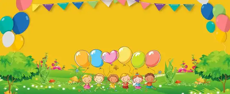 幼儿园开学卡通黄色banner