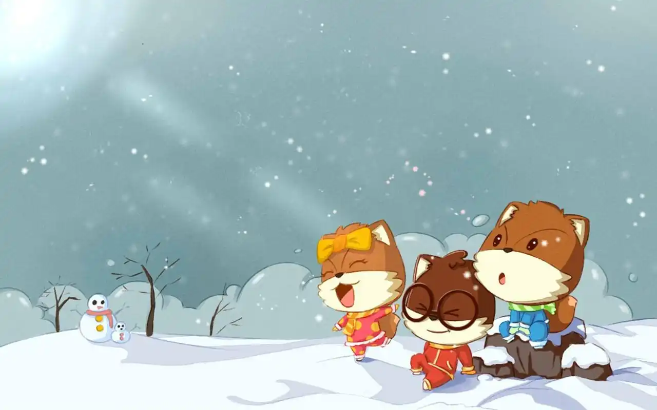 可爱的三只松鼠卡通背景图片桌面壁纸