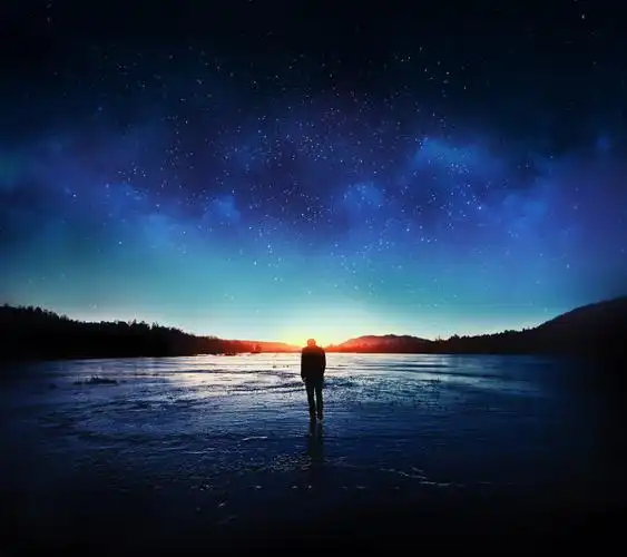 高清点击可放大涂鸦,绘画,男人背影,夜晚,星空壁纸