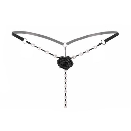 叶子媚珍珠内裤女大颗粒按摩私处日系诱惑珍珠刺激丁字裤透明t裤红色