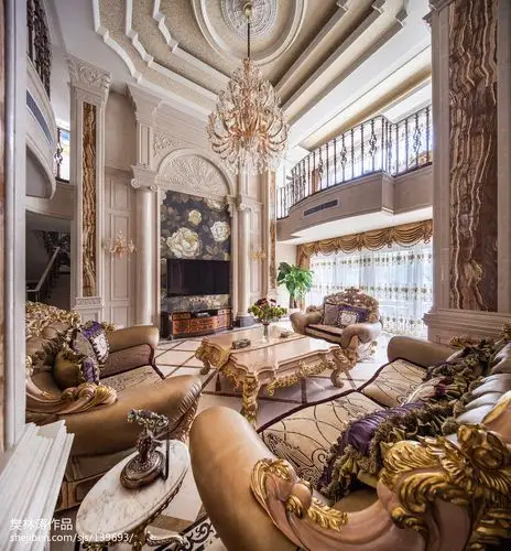 热门126平米欧式别墅客厅装修设计效果图客厅欧式豪华客厅设计图片
