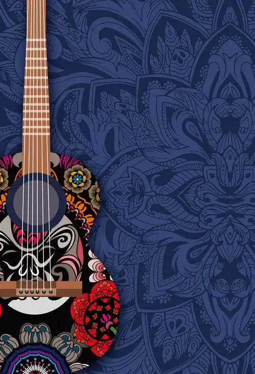 个性蓝色时尚音乐会海报背景