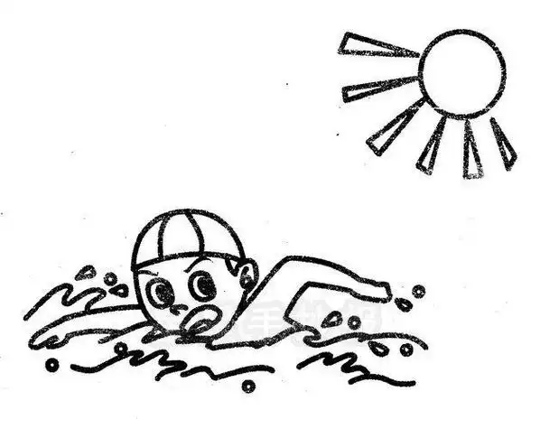 游泳运动简笔画