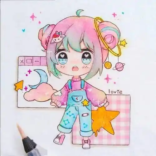 马克笔手绘马克笔画的动漫q版人物手绘太赞了