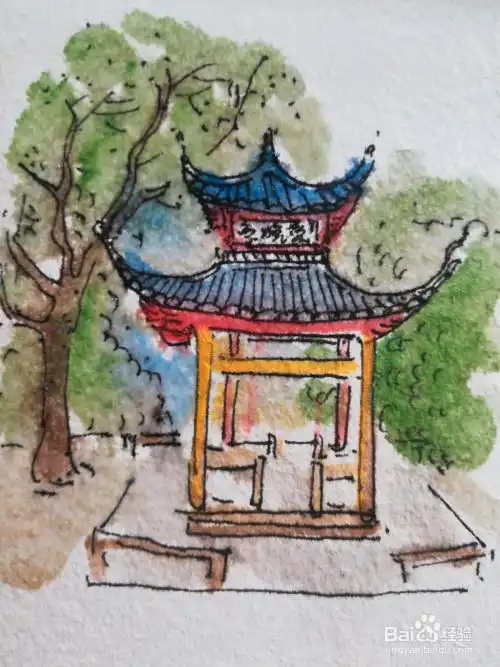 爱晚亭简笔画-百度经验