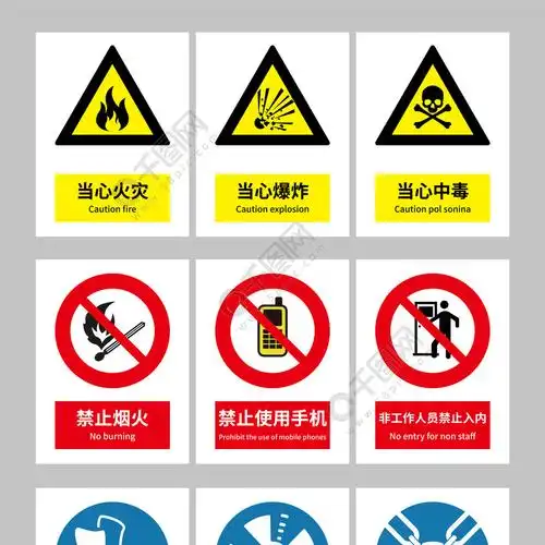 矢量安全标识当心禁止必须标识牌