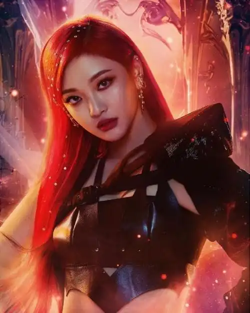 aespa预告宁艺卓红发硬核又美又飒内永微熏妆妖娆秀长直美腿